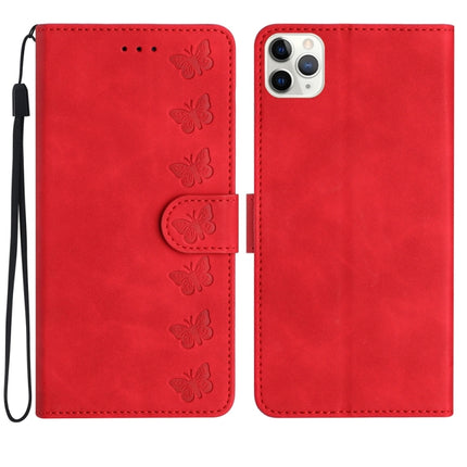 Seven Butterflies Embossed Leather Phone Case, For iPhone 12 mini, For iPhone 11 Pro Max, For iPhone 11, For iPhone 11 Pro