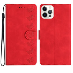 Seven Butterflies Embossed Leather Phone Case, For iPhone 15 Pro, For iPhone 15 Plus, For iPhone 15, For iPhone 14 Plus, For iPhone 14