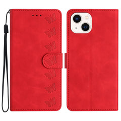 Seven Butterflies Embossed Leather Phone Case, For iPhone 15 Pro, For iPhone 15 Plus, For iPhone 15, For iPhone 14 Plus, For iPhone 14