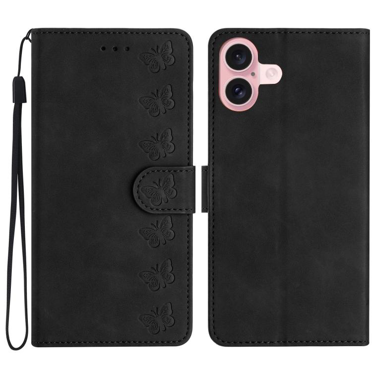 Seven Butterflies Embossed Leather Phone Case, For iPhone 17 Pro Max, For iPhone 17 Pro, For iPhone 17, For iPhone 17 Air