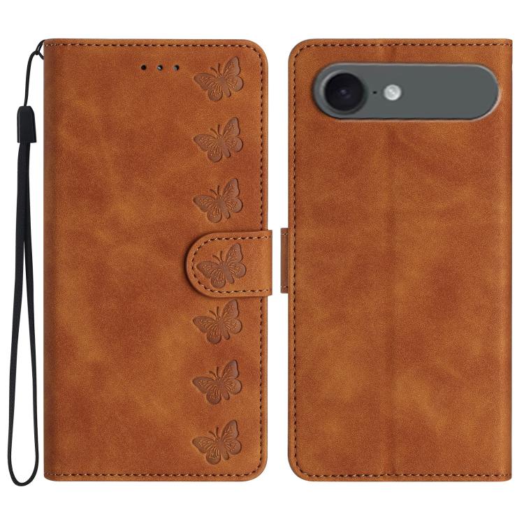 Seven Butterflies Embossed Leather Phone Case, For iPhone 17 Pro Max, For iPhone 17 Pro, For iPhone 17, For iPhone 17 Air