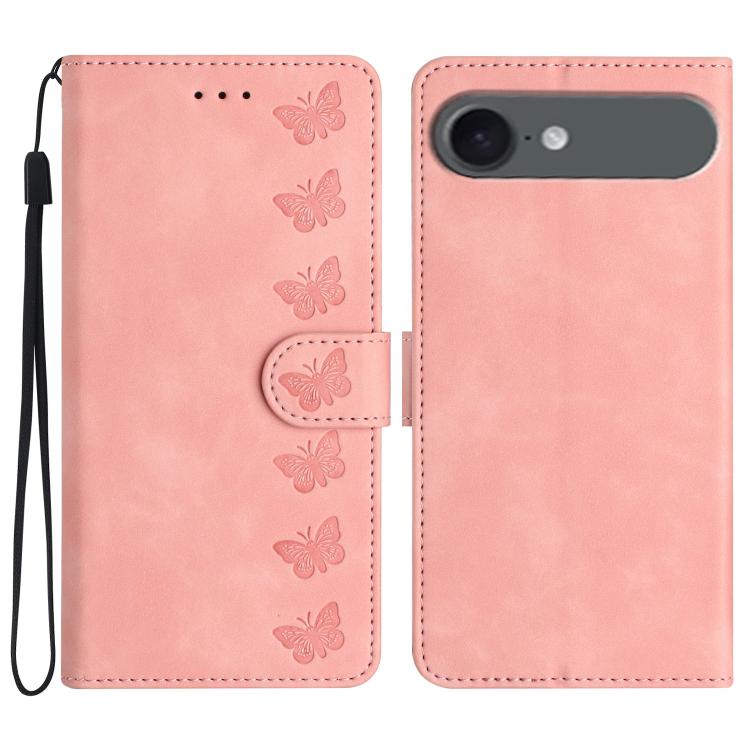 Seven Butterflies Embossed Leather Phone Case, For iPhone 17 Pro Max, For iPhone 17 Pro, For iPhone 17, For iPhone 17 Air