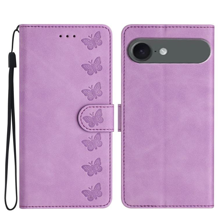 Seven Butterflies Embossed Leather Phone Case, For iPhone 17 Pro Max, For iPhone 17 Pro, For iPhone 17, For iPhone 17 Air