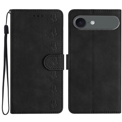 Seven Butterflies Embossed Leather Phone Case, For iPhone Air, For iPhone 16 Pro Max, For iPhone 16 Pro, For iPhone 16 Plus
