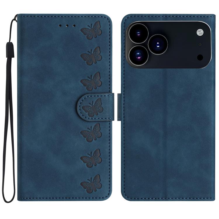 Seven Butterflies Embossed Leather Phone Case, For iPhone 17 Pro Max, For iPhone 17 Pro, For iPhone 17, For iPhone 17 Air