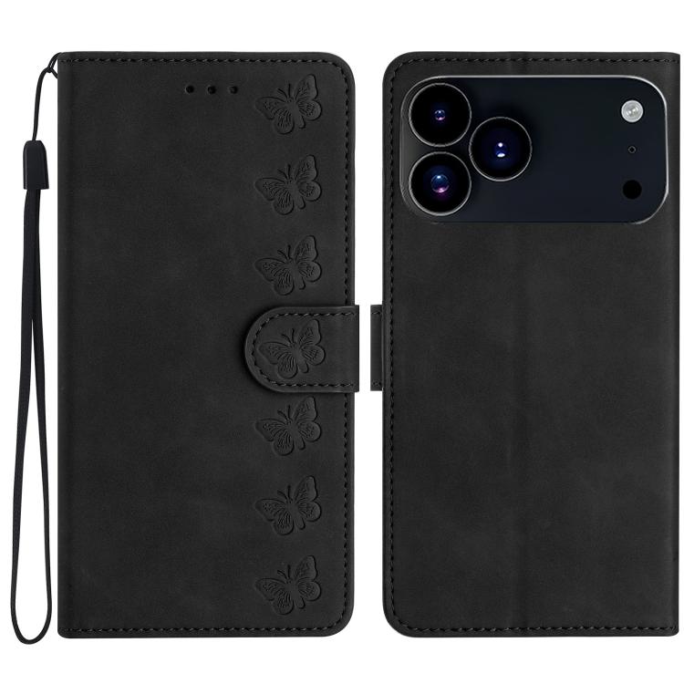 Seven Butterflies Embossed Leather Phone Case, For iPhone 17 Pro Max, For iPhone 17 Pro, For iPhone 17, For iPhone 17 Air