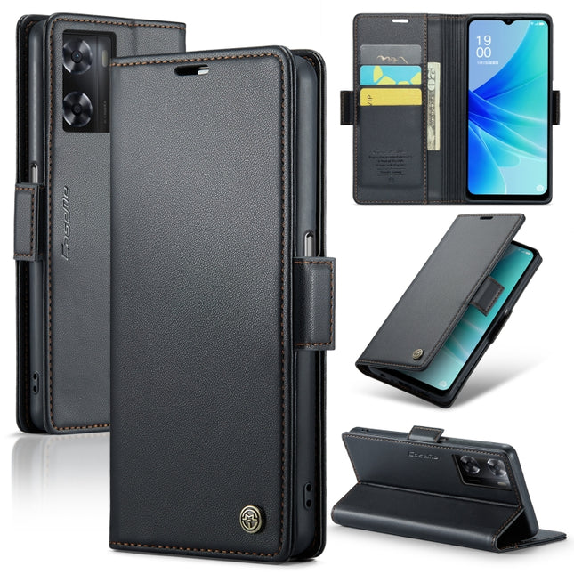 CaseMe 023 Butterfly Buckle Litchi Texture RFID Anti-theft Leather Phone Case, For OPPO A57 4G Global/A57s 4G Global, For OPPO Reno10 5G Global／Reno10 Pro Global, For OPPO Reno8 T 4G, For OPPO A77 4G Global / A57e 4G