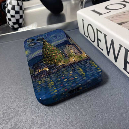 Precise Hole Oil Painting Pattern PC Phone Case, For iPhone 13 Pro, For iPhone 13