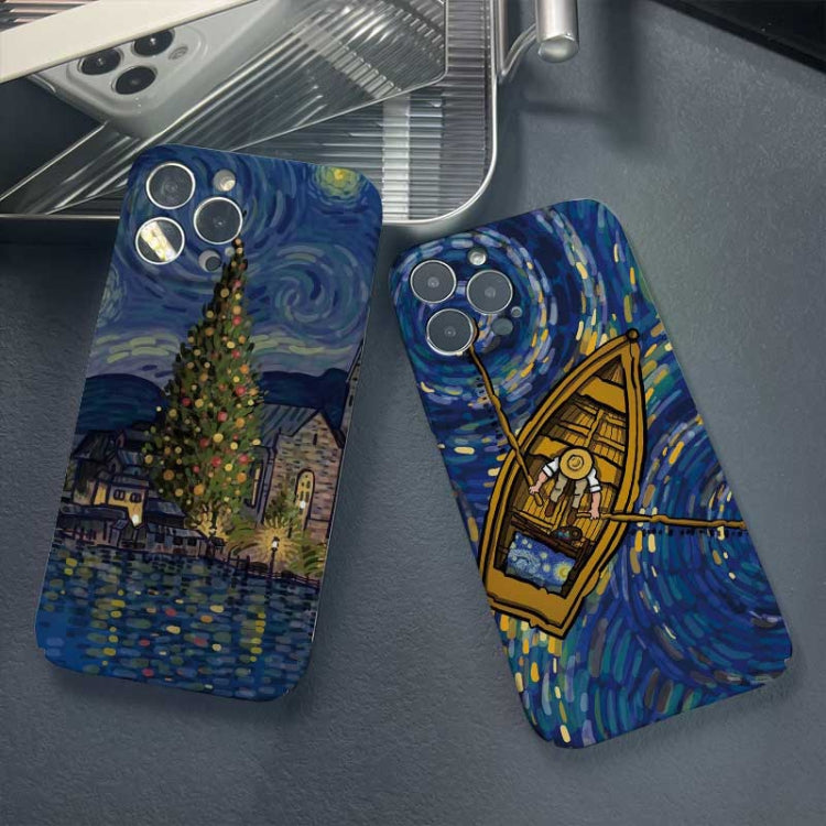 Precise Hole Oil Painting Pattern PC Phone Case, For iPhone 15 Pro Max, For iPhone 15 Pro