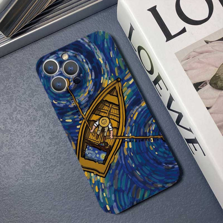 Precise Hole Oil Painting Pattern PC Phone Case, For iPhone 15 Pro Max, For iPhone 15 Pro