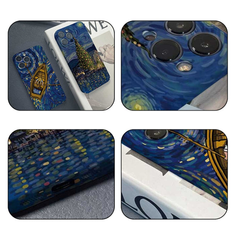 Precise Hole Oil Painting Pattern PC Phone Case, For iPhone 15 Pro Max, For iPhone 15 Pro