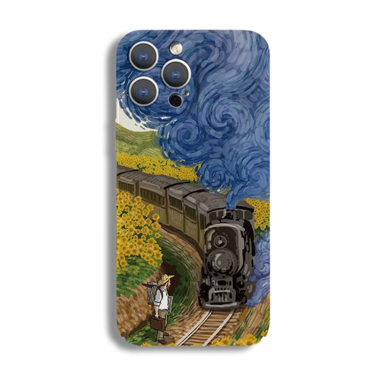 Precise Hole Oil Painting Pattern PC Phone Case, For iPhone 15 Pro Max, For iPhone 15 Pro
