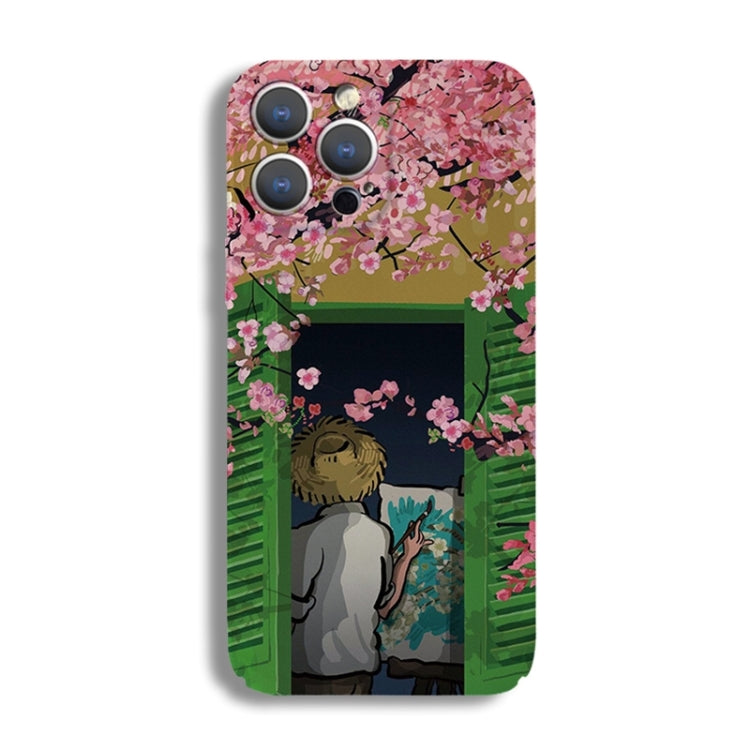 Precise Hole Oil Painting Pattern PC Phone Case, For iPhone 15 Pro Max, For iPhone 15 Pro