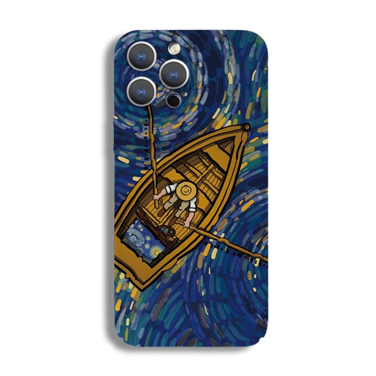 Precise Hole Oil Painting Pattern PC Phone Case, For iPhone 15 Pro Max, For iPhone 15 Pro