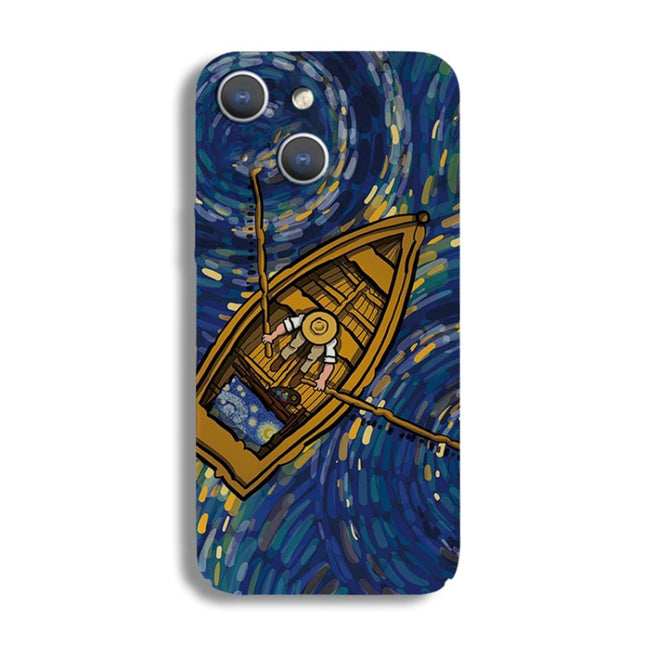 Precise Hole Oil Painting Pattern PC Phone Case, For iPhone 15 Plus, For iPhone 15