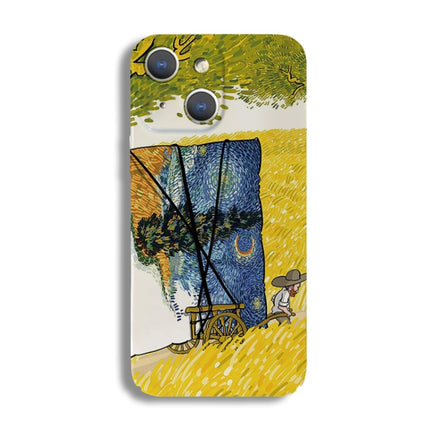 Precise Hole Oil Painting Pattern PC Phone Case, For iPhone 15 Plus, For iPhone 15
