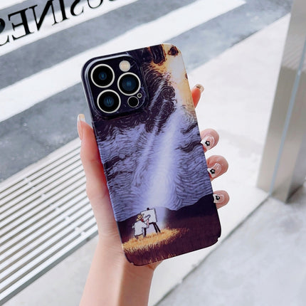 Precise Hole Oil Painting Pattern PC Phone Case, For iPhone 14, For iPhone 14 Plus, For iPhone 14 Pro, For iPhone 14 Pro Max