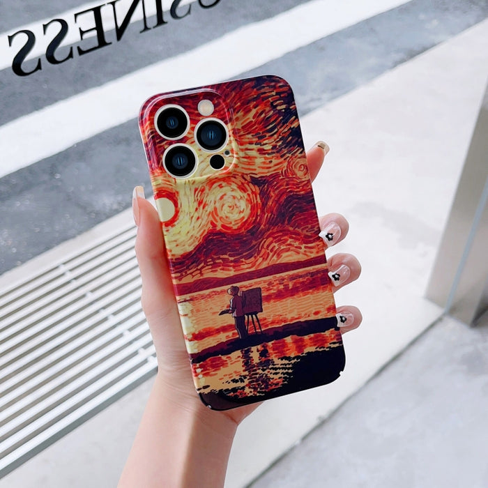 Precise Hole Oil Painting Pattern PC Phone Case, For iPhone 12 mini, For iPhone 12, For iPhone 12 Pro, For iPhone 12 Pro Max