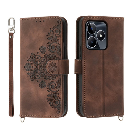Skin Feel Flowers Embossed Wallet Leather Phone Case, For Realme 11 4G, For Realme 11 5G, For Realme C53, For Realme 11 Pro 5G / 11 Pro+ 5G