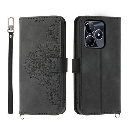 Skin Feel Flowers Embossed Wallet Leather Phone Case, For Realme 11 4G, For Realme 11 5G, For Realme C53, For Realme 11 Pro 5G / 11 Pro+ 5G