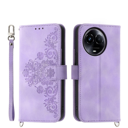 Skin Feel Flowers Embossed Wallet Leather Phone Case, For Realme 11 4G, For Realme 11 5G, For Realme C53, For Realme 11 Pro 5G / 11 Pro+ 5G