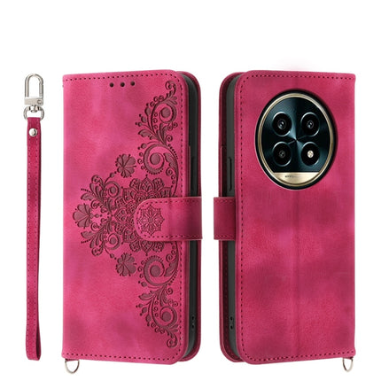 Skin Feel Flowers Embossed Wallet Leather Phone Case, For Realme 14 Pro, For Realme C75 / Realme 14x, For Realme 13+, For Realme 13 Pro / 13 Pro+ Global