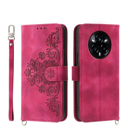Skin Feel Flowers Embossed Wallet Leather Phone Case, For Realme 14 Pro, For Realme C75 / Realme 14x, For Realme 13+, For Realme 13 Pro / 13 Pro+ Global