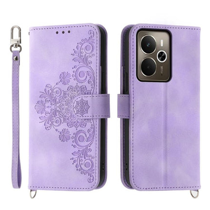 Skin Feel Flowers Embossed Wallet Leather Phone Case, For Realme C85 Pro 4G, For Realme 15 5G / Realme 15 Pro 5G, For Realme 14 / Realme P3 5G, For Realme 14 Pro+