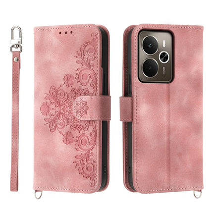 Skin Feel Flowers Embossed Wallet Leather Phone Case, For Realme C85 Pro 4G, For Realme 15 5G / Realme 15 Pro 5G, For Realme 14 / Realme P3 5G, For Realme 14 Pro+