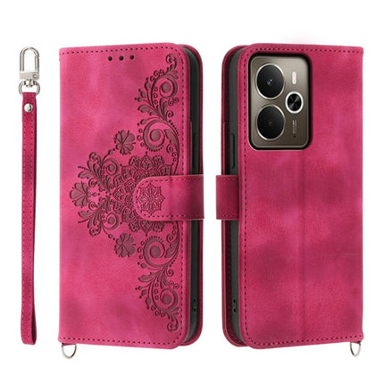 Skin Feel Flowers Embossed Wallet Leather Phone Case, For Realme C85 Pro 4G, For Realme 15 5G / Realme 15 Pro 5G, For Realme 14 / Realme P3 5G, For Realme 14 Pro+