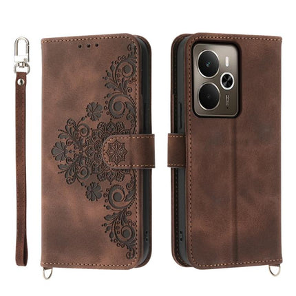 Skin Feel Flowers Embossed Wallet Leather Phone Case, For Realme C85 Pro 4G, For Realme 15 5G / Realme 15 Pro 5G, For Realme 14 / Realme P3 5G, For Realme 14 Pro+