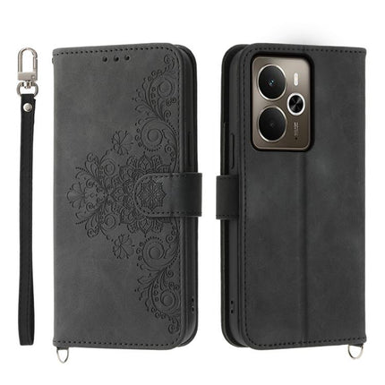 Skin Feel Flowers Embossed Wallet Leather Phone Case, For Realme C85 Pro 4G, For Realme 15 5G / Realme 15 Pro 5G, For Realme 14 / Realme P3 5G, For Realme 14 Pro+