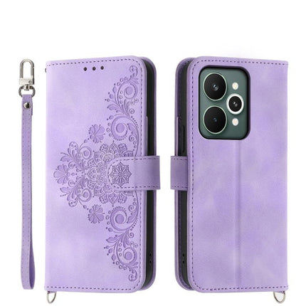 Skin Feel Flowers Embossed Wallet Leather Phone Case, For Realme C85 Pro 4G, For Realme 15 5G / Realme 15 Pro 5G, For Realme 14 / Realme P3 5G, For Realme 14 Pro+