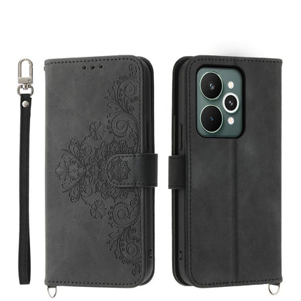 Skin Feel Flowers Embossed Wallet Leather Phone Case, For Realme C85 Pro 4G, For Realme 15 5G / Realme 15 Pro 5G, For Realme 14 / Realme P3 5G, For Realme 14 Pro+