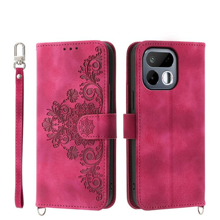 Skin Feel Flowers Embossed Wallet Leather Phone Case, For Realme 16T 5G, For Realme C100 4G, For Realme 16 5G, For Realme C85 5G / Realme 15x 5G