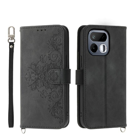 Skin Feel Flowers Embossed Wallet Leather Phone Case, For Realme 16T 5G, For Realme C100 4G, For Realme 16 5G, For Realme C85 5G / Realme 15x 5G