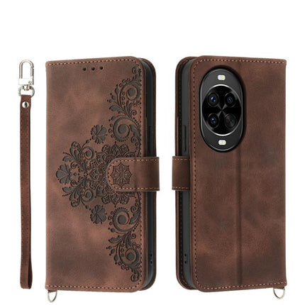 Skin Feel Flowers Embossed Wallet Leather Phone Case, For Huawei Enjoy 90 / Enjoy 90 Plus / nova Y74, For Huawei nova 14 Ultra, For Huawei nova 14 Pro, For Huawei nova 14