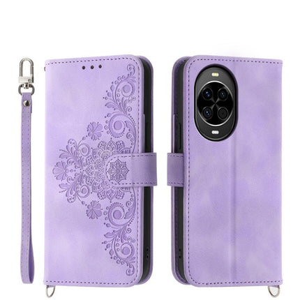 Skin Feel Flowers Embossed Wallet Leather Phone Case, For Huawei Enjoy 90 / Enjoy 90 Plus / nova Y74, For Huawei nova 14 Ultra, For Huawei nova 14 Pro, For Huawei nova 14