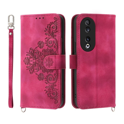 Skin Feel Flowers Embossed Wallet Leather Phone Case, For Honor 90 Pro 5G, For Honor 90 5G, For Honor X50i, For Honor X40i 5G / Play7T Pro