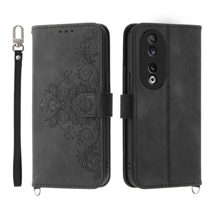 Skin Feel Flowers Embossed Wallet Leather Phone Case, For Honor X9b, For Honor 90 Pro 5G, For Honor 90 5G, For Honor X50i