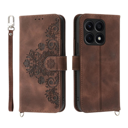 Skin Feel Flowers Embossed Wallet Leather Phone Case, For Honor Magic5 Pro, For Honor Magic5, For Honor X8a 4G, For Honor X9a