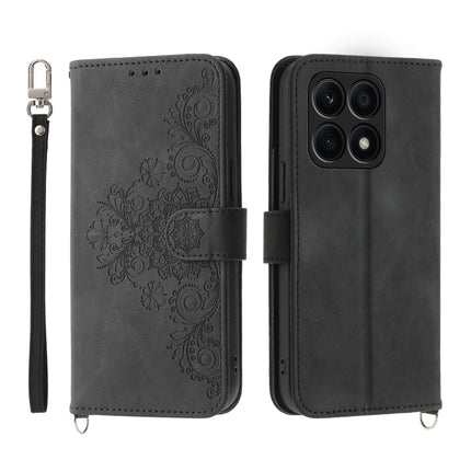 Skin Feel Flowers Embossed Wallet Leather Phone Case, For Honor Magic5 Pro, For Honor Magic5, For Honor X8a 4G, For Honor X9a