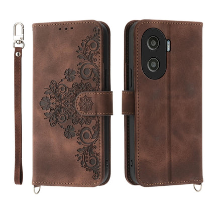 Skin Feel Flowers Embossed Wallet Leather Phone Case, For Honor 90 Pro 5G, For Honor 90 5G, For Honor X50i, For Honor X40i 5G / Play7T Pro