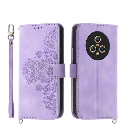 Skin Feel Flowers Embossed Wallet Leather Phone Case, For Honor Magic5 Pro, For Honor Magic5, For Honor X8a 4G, For Honor X9a