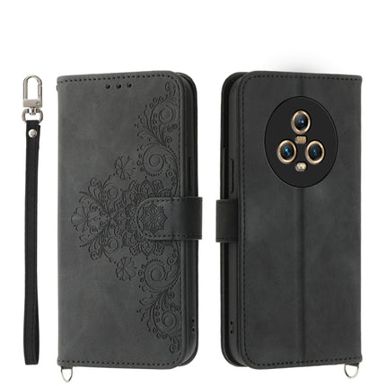 Skin Feel Flowers Embossed Wallet Leather Phone Case, For Honor Magic5 Pro, For Honor Magic5, For Honor X8a 4G, For Honor X9a
