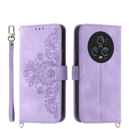Skin Feel Flowers Embossed Wallet Leather Phone Case, For Honor Magic5 Pro, For Honor Magic5, For Honor X8a 4G, For Honor X9a