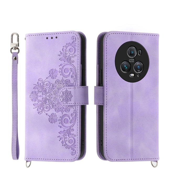 Skin Feel Flowers Embossed Wallet Leather Phone Case, For Honor Magic5 Pro, For Honor Magic5, For Honor X8a 4G, For Honor X9a