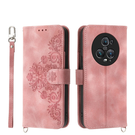 Skin Feel Flowers Embossed Wallet Leather Phone Case, For Honor Magic5 Pro, For Honor Magic5, For Honor X8a 4G, For Honor X9a