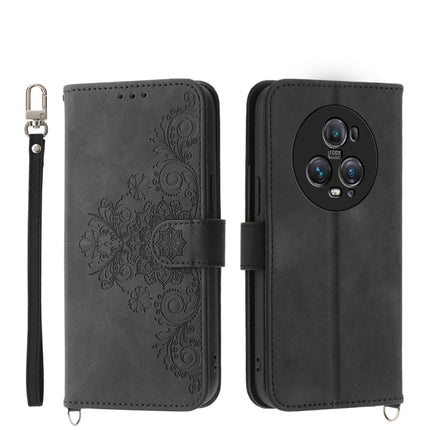 Skin Feel Flowers Embossed Wallet Leather Phone Case, For Honor Magic5 Pro, For Honor Magic5, For Honor X8a 4G, For Honor X9a