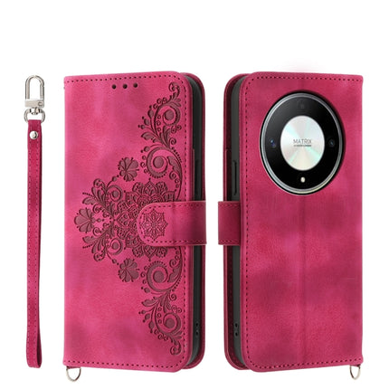 Skin Feel Flowers Embossed Wallet Leather Phone Case, For Honor X9b, For Honor 90 Pro 5G, For Honor 90 5G, For Honor X50i